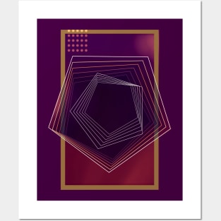 Geometric minimal illusion gold Posters and Art